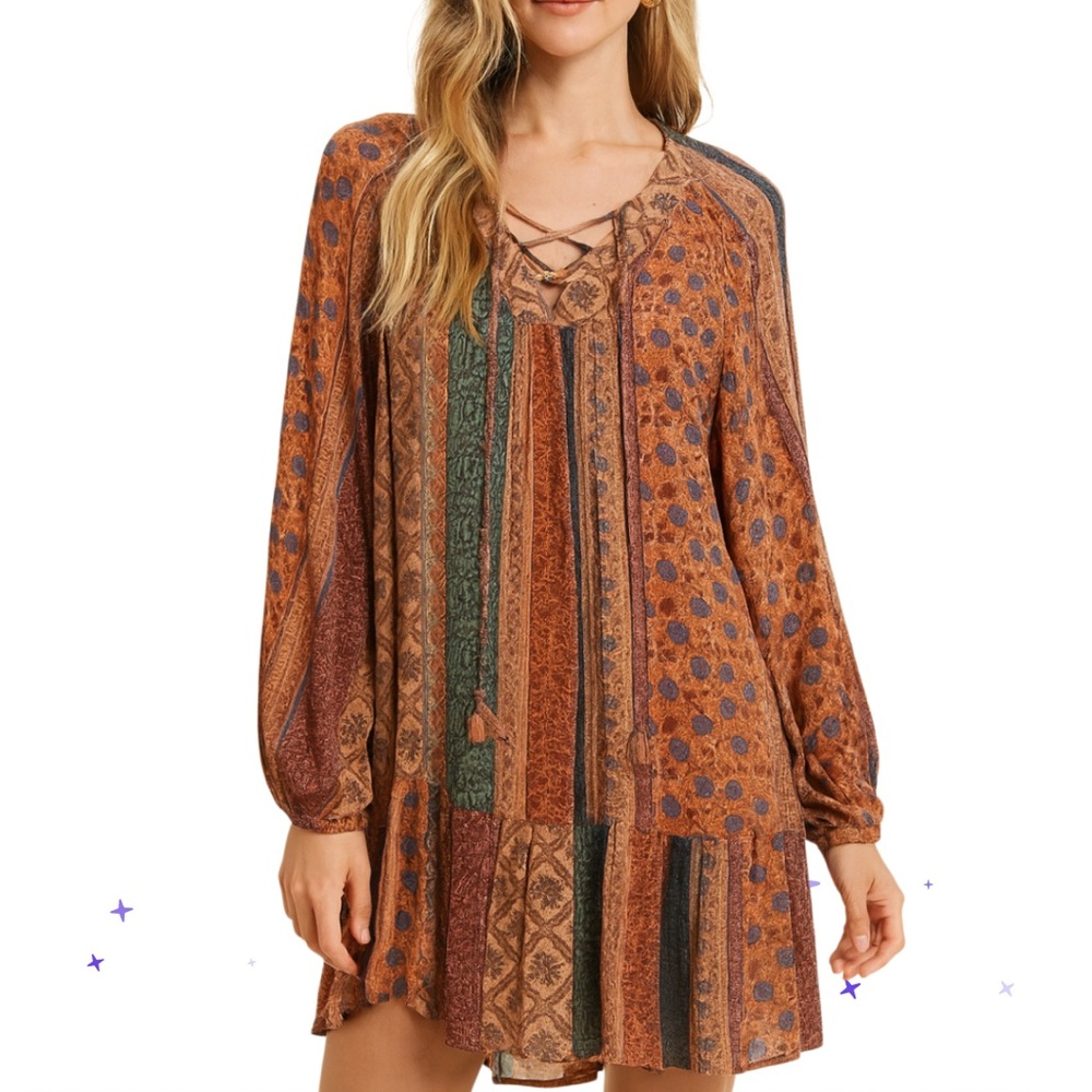 D157 Easel New Size Small Multi Boho Color Boho Dress